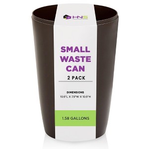 HOLD N’ STORAGE - Set of 2 Small Trash Can with Open Top for Compact and Tight Spaces – 1.58 Gallon Capacity - 1 of 4