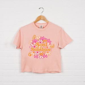 Simply Sage Market Women's Soul Full Of Sunshine Short Sleeve Relaxed Fit Cropped Tee - 1 of 3