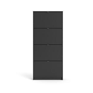 HomeStock Drawer Shoe Cabinet, Black Matte - 1 of 4