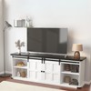 Coolmee 70 inch TV Stand for up to 75 Inch TVs with Power Outlet, Farmhouse Entertainment Center with Sliding Barn Doors and Storage Cabinets - 2 of 4