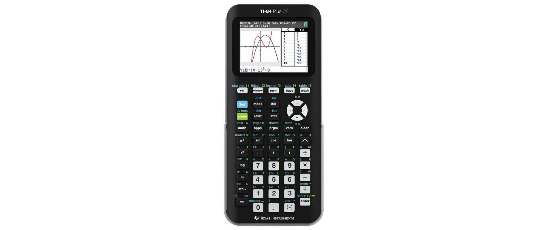Texas Instruments 84 Plus CE Graphing Calculator - Black: 35MB Storage, SAT & ACT Approved