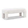 TiramisuBest Classic Cherry Wood Entryway Bench with Fabric Upholstered Seat, 1-Piece Dining Furniture, Traditional Style - 2 of 4