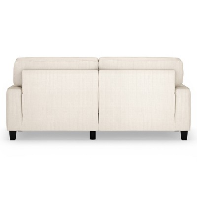 Buckwheat Beige Fabric Track Arm Sofa with Removable Cushions