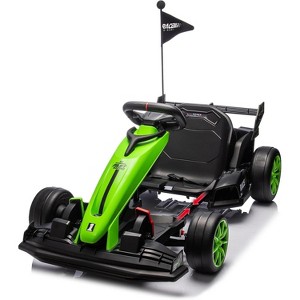 24V Kids Electric Go Kart, 7.5MPH Variable Drift Racing Car w/ 2×200W Motors, Adjustable Legroom, Power Display - 1 of 4