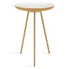 Kate and Laurel Laranya Round Metal Side Table, 15x15x22.5, White and Gold - 3 of 4