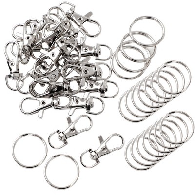 Unique Bargains Key Ring Chain Metal Lobster Swivel Clasp Silver Tone 1.4  X 0.6 X 0.28 20pcs : Target