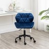 VYNXARIA Diamond Tufted Adjustable Swivel Office Chair, Blue - 2 of 4