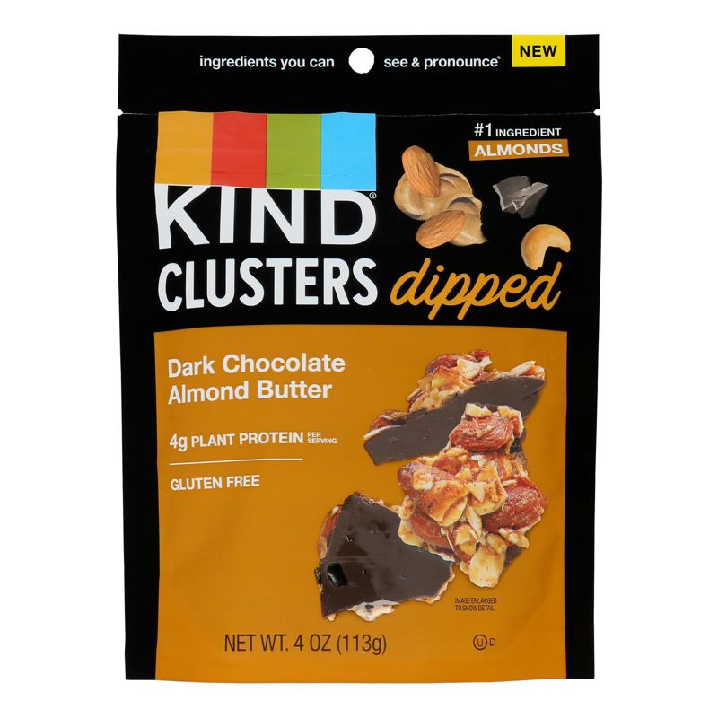 Kind Dark Chocolate Almond Butter Dipped Clusters - Case of 8/4 oz, 2 of 7