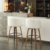 Beautyolove Faux Leather Upholstered Bentwood Swivel Counter Height Bar Stool - 3 of 4