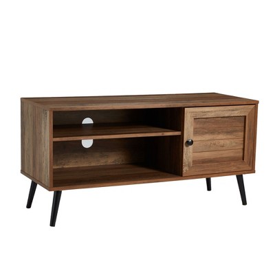 Jomeed Retro Mid Century Modern Wooden TV Entertainment Center Console for TVs up to 50 Inches with Storage Shelves for Living Rooms and Bedrooms