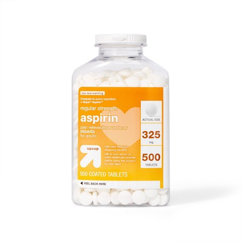 Aspirin (NSAID) Regular Strength Pain Reliever & Fever Reducer Coated Tablets - 500ct - up & up™ - image 1 of 3