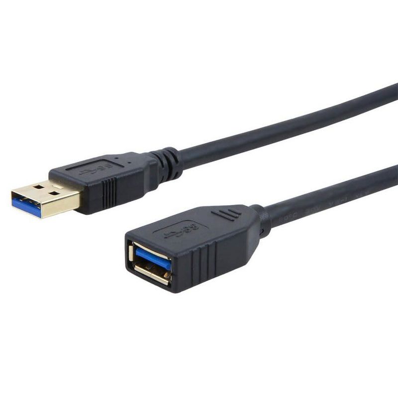 Monoprice USB 3.0 Type-A Male to Type-A Female Extension Cable - 3 Feet - Black | Use with PlayStation, Xbox, Oculus VR, USB Flash Drive, Card Reader,, 2 of 7