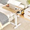 Tangkula Mobile Standing Desk Height Adjustable Overbed Bedside Table w/ Cup Holder & Headphone Hook - 3 of 4
