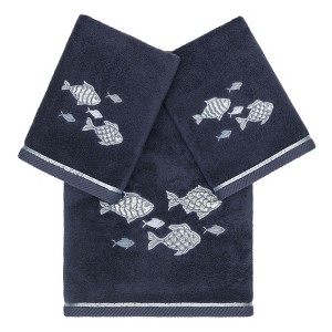 Linum Home Textiles 100% Turkish Cotton FIGI Embellished Towel Set - 1 of 4