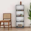 FURNIinspire Decorative Bookshelf Book Shelf Bookcase, Corner Shelf Modern Display Unit With 4 Shelf For Living Room, Study, Black, 11.77"*24.7"*71.1" - 2 of 4