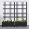 SpassWay 71"H Metal Planter Box with Trellis Raised Garden Bed with Arbor Privacy Screen with Wheels - 2 of 4
