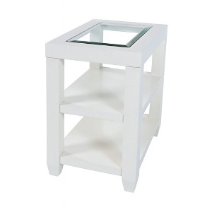 Jofran,Urban Icon Contemporary Glass Inlay Chair Side End Table with Storage - 1 of 4