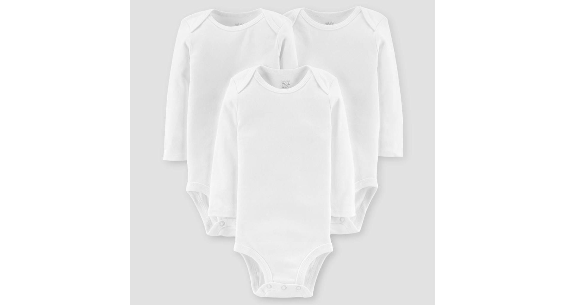 Carter's Just One You® Baby 3pk Long Sleeve Bodysuit - White