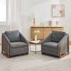 Set of 1 Chenille Fabric Modern Upholstered Armchair with Wooden Side Frame , Accent Leisure Chair with Cushioned Seat and Backrest - 3 of 4