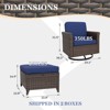 EAGLE PEAK Ocean Vista 4 piece Wicker Outdoor Patio Seating Set, Variated Wicker Conversation Swivel Chairs Set with Cushions - 3 of 4