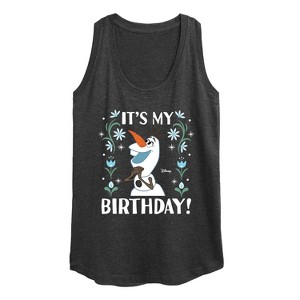 Women's - Disney - Olaf It's My Birthday Graphic Racerback Tank - 1 of 4