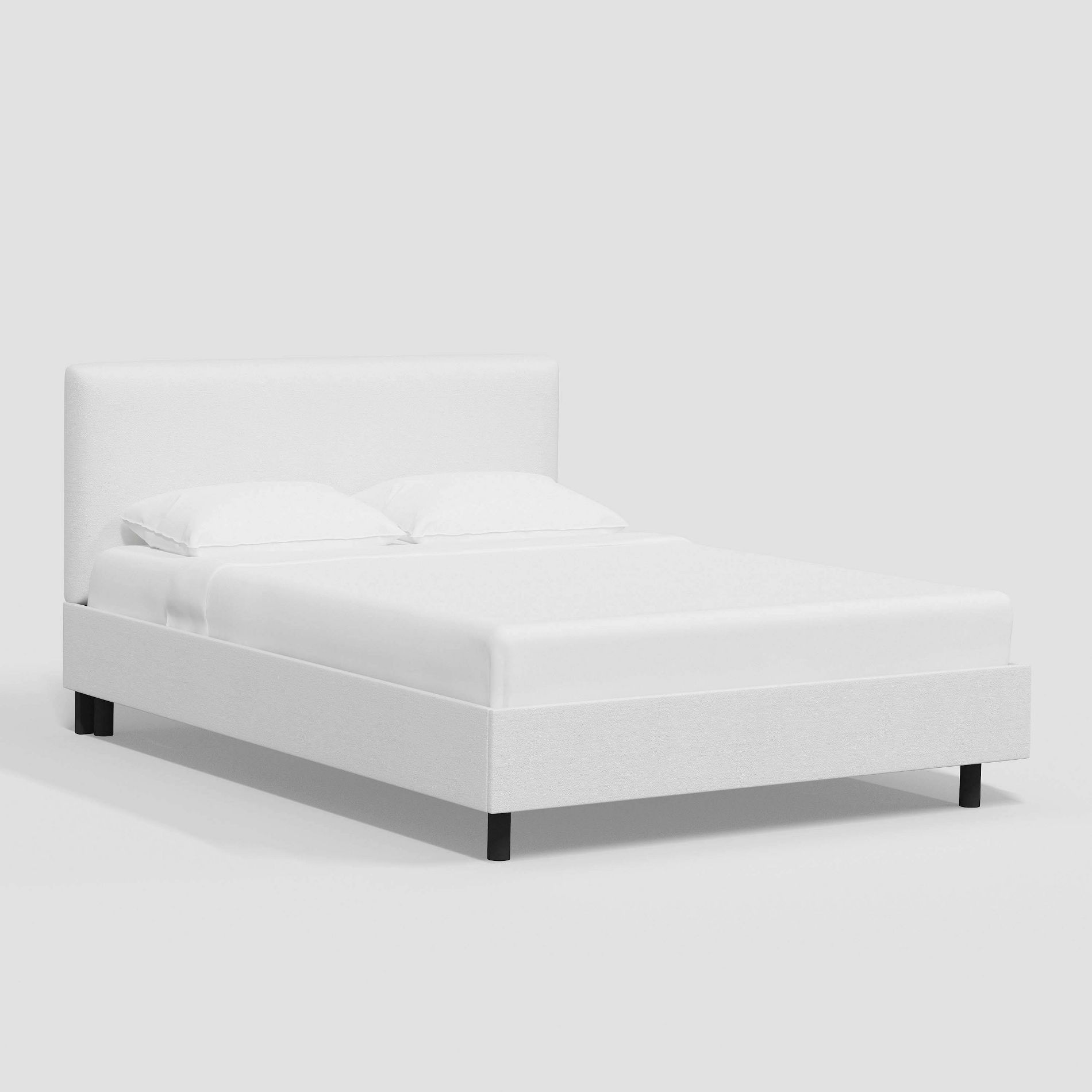 King Olivia Platform Bed in Velvet White - Threshold™: Pine Frame, No Box Spring Needed