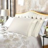 PiccoCasa Combed Cotton Embroidered Solid Pillowcases 2 Pcs - 2 of 4