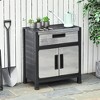 Storage Sheds Outdoor Cabinet for Garden Tool with Adjustable Shelves, Ample Drawer with Waterproof PP & Galvanized Steel for Indoor/Outdoor - 2 of 4