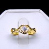 Christine Engagement Ring Promise Heart For Women Yellow or Rose Gold Cz Ginger Lyne Collection - 3 of 4