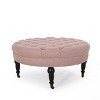 Cimarron Contemporary Round Ottoman with Rolling Casters - Christopher Knight Home - 2 of 4