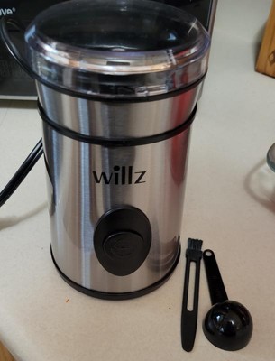 Willz 1.7 oz. Silver Stainless Steel Blade Electric Coffee Grinder