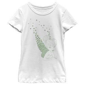 Girl's Peter Pan Peter Pan St. Patrick's Day Tinkerbell Shamrock Wings T-Shirt - 1 of 4
