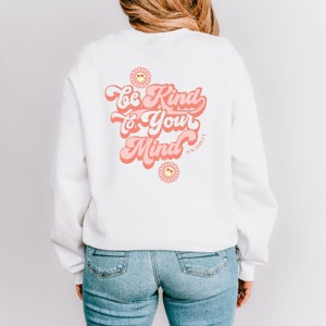 Simply Sage Market S.W.Smiley Be Kind To Your Mind Retro Front And Back Sweatshirt - 1 of 4