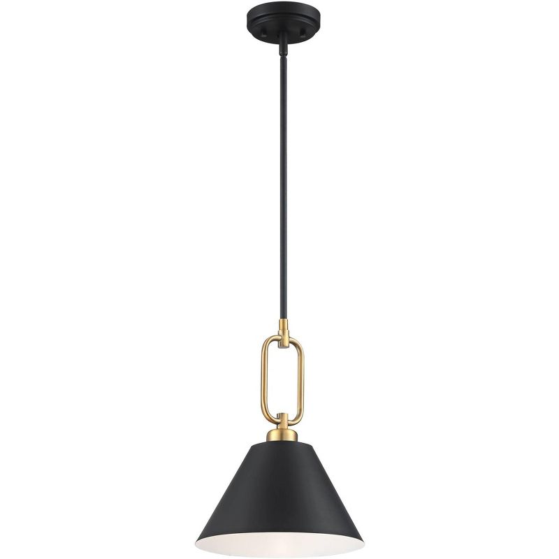 Stiffel Black Warm Gold Mini Pendant Light 11 1/2" Wide Modern Cone Shade Fixture for Dining Room House Kitchen Entryway Bedroom, 5 of 10