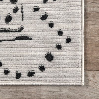 Reversible Easy-Care Moroccan Trellis Gray 3' x 5' Area Rug