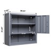 Metal Garage Storage Cabinet, Wall Mounted Storage Cabinet with Adjustable Shelf & Open Storage, Steel Hanging Cabinet for Warehouse Kitchen Laundry - 3 of 4