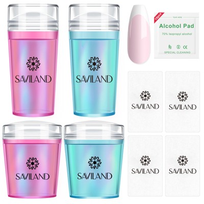 Saviland Pro French Tip System - 18PC Dual-Density Stampers w/ Radium Glow & Quick-Load Scrapers. (Size: 18 Count)