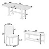 6 PCS Farmhouse Dining Set, Dining Set with Extendable Table and 4 Chairs and 1 Bench, Upholstered Chairs and Bench with Cushions-Coolbibila - 4 of 4