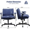 Criss-Cross Desk Chair: Wide Seat, Flip Arms & Wheels | Upholstered Vanity/Home Office Swivel - 2 of 4