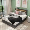 FUFU&GAGA Queen size bed Sponge Upholstered Headboard USB Ports Drawers - 2 of 4