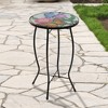 Northlight 19" Floral and Butterfly Glass Patio Side Table - 2 of 4