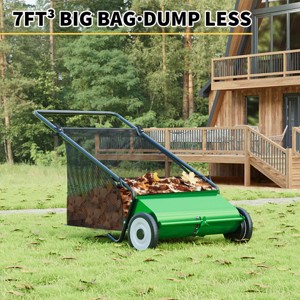 26-Inch Push Lawn Sweeper, 7 Cu. Ft. Hopper Capacity Leaf & Grass Collector with 4 Spinning Brushes, Adjustable Height, for Grass Clippings - 1 of 4