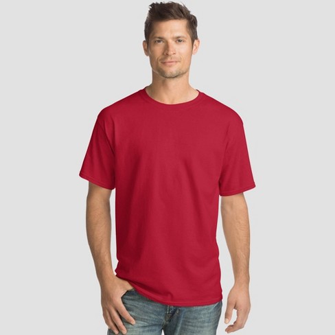 beslutte Fortæl mig Udfyld Hanes Men's Essentials Short Sleeve T-shirt 4pk - Deep Red Xxl : Target