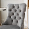 GlasFlength Task and Office Chairs Modern Velvet Swivel Chair with Gold Base and Tufted Back for Home Office, Gray, 24.8"*19.4"*38.6" - 3 of 4