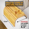 Couch Cup Holder Tray – Foldable Bamboo Sofa Armrest Table for Drinks, Remotes & Snacks, Anti-Slip Design - 3 of 4