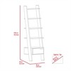YONWAY Bookcase Ladder Five Shelf Popular Modern Design Multi-depth Shelves with Rounded Shelf Barrier Corners for Living Room, Home, Office - 3 of 4