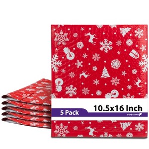 Fosmon 10.5 x 16 #5 Christmas Holiday Poly Bubble Mailer Gift Wrap, Lightweight Water/Dust/Shock/Tear Resistant Padded Shipping Envelopes - 1 of 4