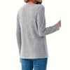Women's Long Sleeve Shirts Blouse Button Detail V Neck Casual Workout Tees Fall Top Tunic - 2 of 4