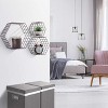 Sorbus Metal Wire Hexagon Design Wall Mounted Floating Shelves, Set of 3 - Bronze - 2 of 4