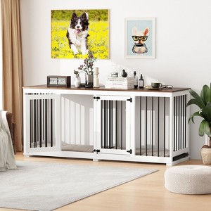 Famapy Indoor Furniture Kennel with Removable Partition Bottom Tray for 2 Dogs - 1 of 4